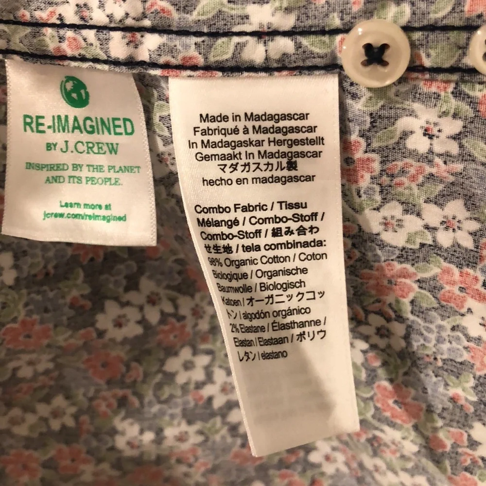 Stretch Secret Wash Organic Cotton Poplin mens floral button down 🌺 - Picture 8 of 9